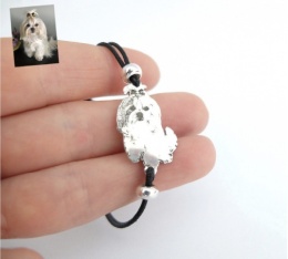 Biżuteria z pupilem – srebrna bransoletka z bichonem  Friends Forever
