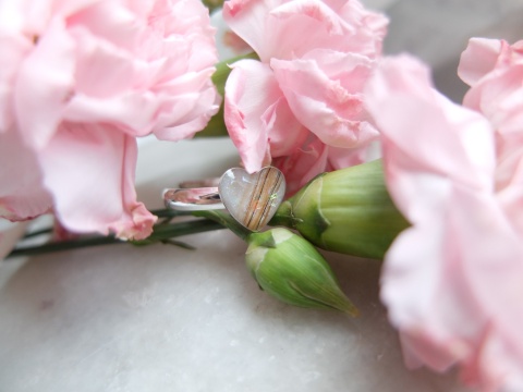 Pierścionek serce z sierścią