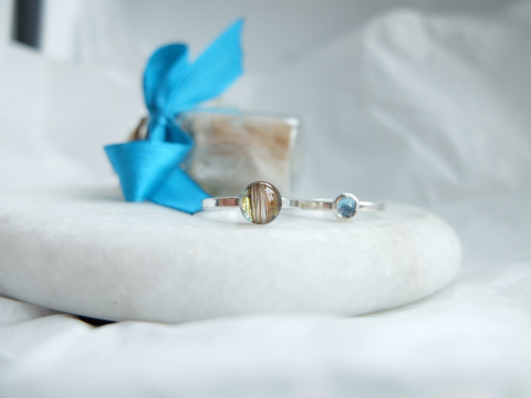 Pierścionki set z sierścią i kamieniami naturalnymi