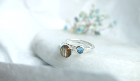 Pierścionki set z sierścią i kamieniami naturalnymi